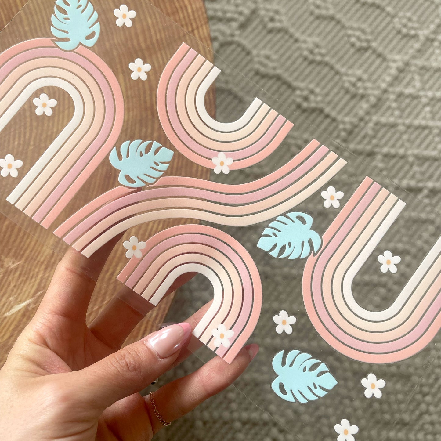 16oz Cup UV DTF Decal | Summer Rainbow