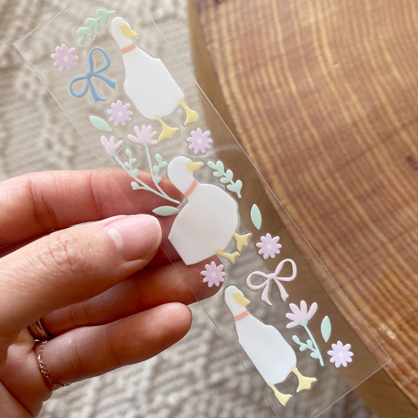 Bookmark UV DTF Decal | Cottage Core Duck