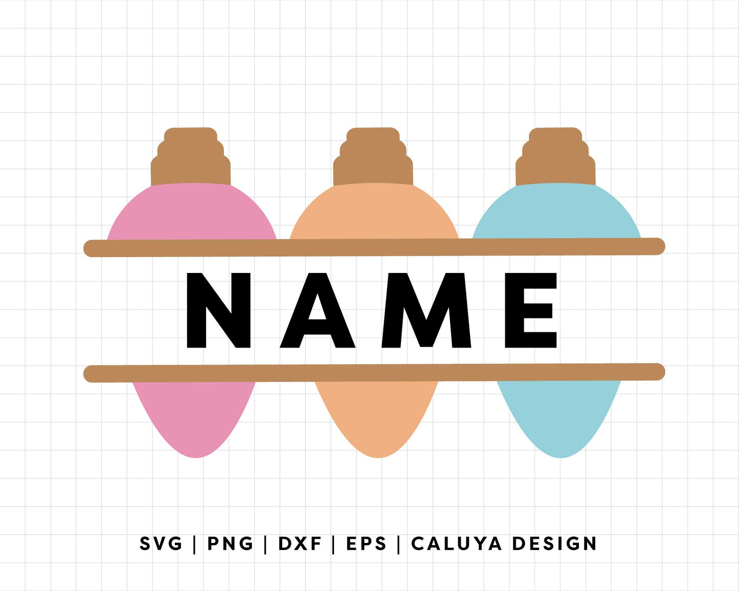 FREE Christmas Light Mongram SVG | Holiday Monogram SVG