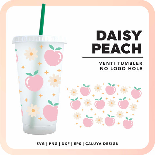 No Logo Venti Cup Wrap SVG | Floral Peach SVG