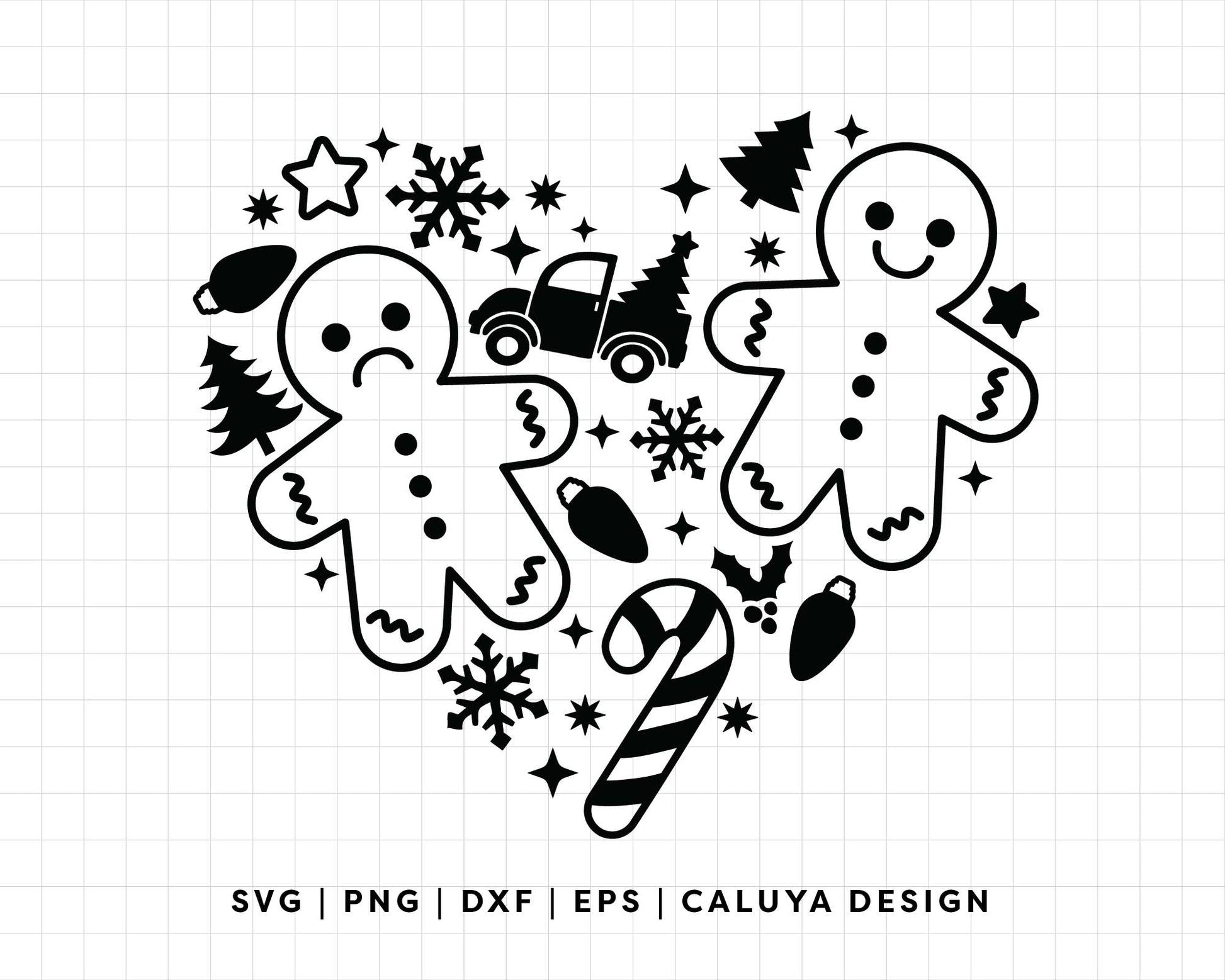 FREE Heart Christmas SVG | Gingerbread Man SVG