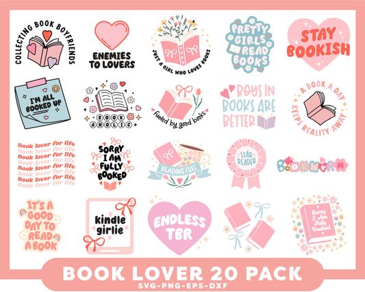 Book Lovers SVG Bundle | 20 Pack