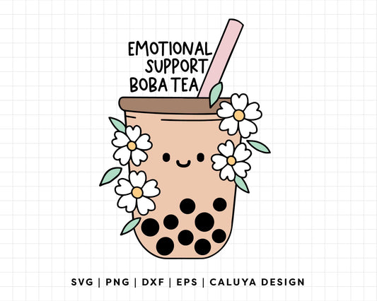 FREE Boba Tea SVG | Emotional Support SVG