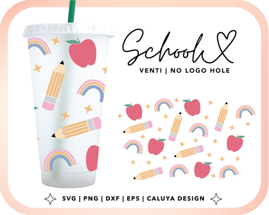 No Logo Venti Cup Wrap SVG | Cute School Cut File for Cricut, Cameo Silhouette | Free SVG Cut File