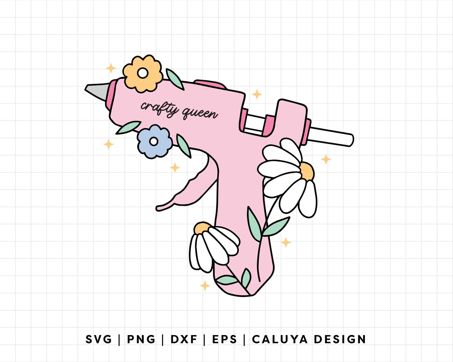 FREE Crafty Queen SVG | Glue Gun SVG