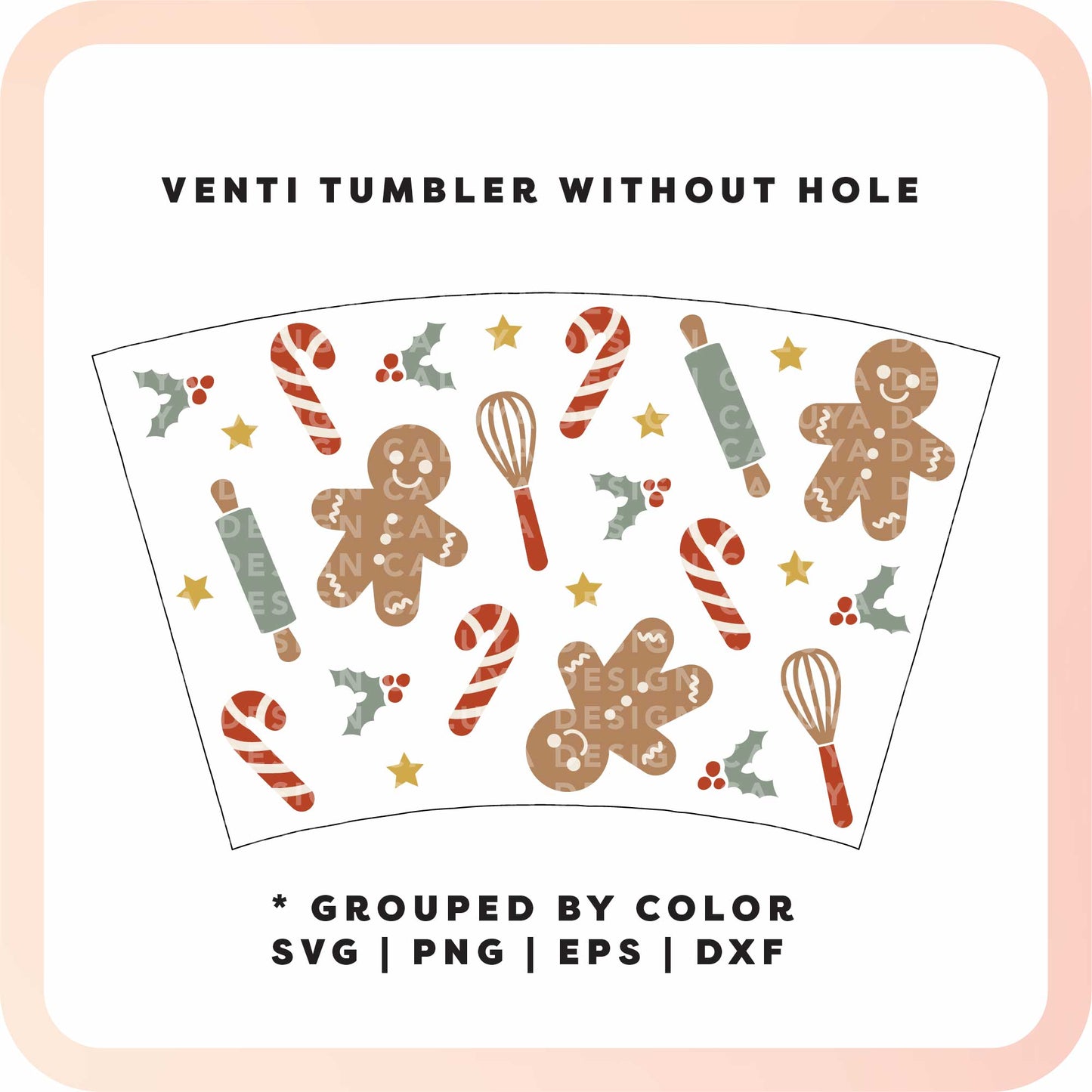 No Logo Venti Cup Wrap SVG | Holiday Baking SVG