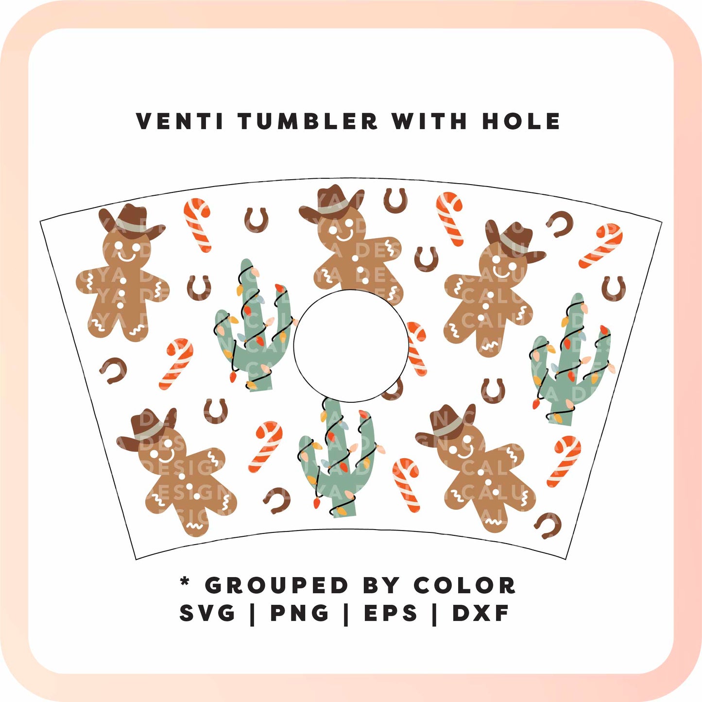 With Logo Venti Cup Wrap SVG | Western Howdy Holiday SVG
