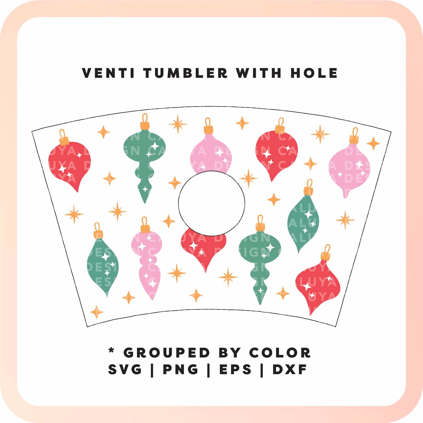 With Logo Venti Cup Wrap SVG | Jolly Ornament SVG