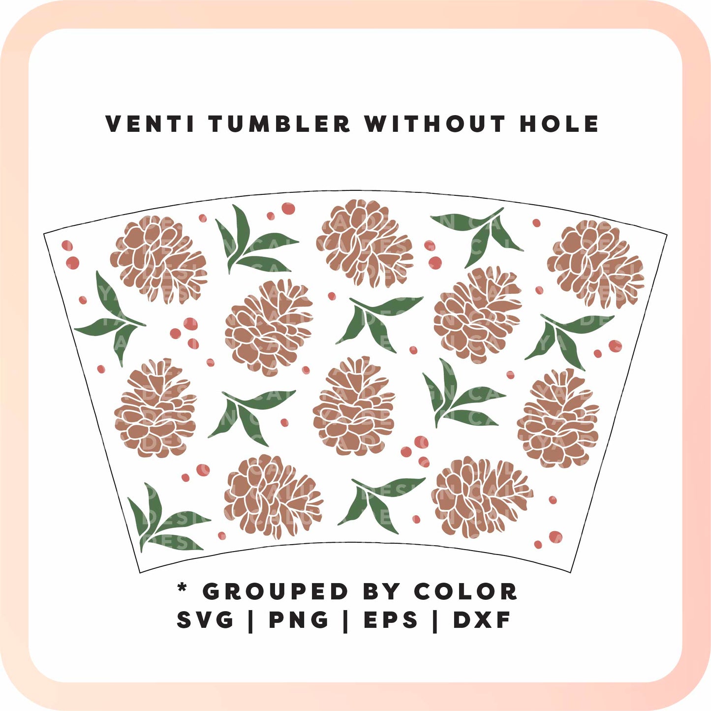 No Logo Venti Cup Wrap SVG | Holiday Acorn SVG