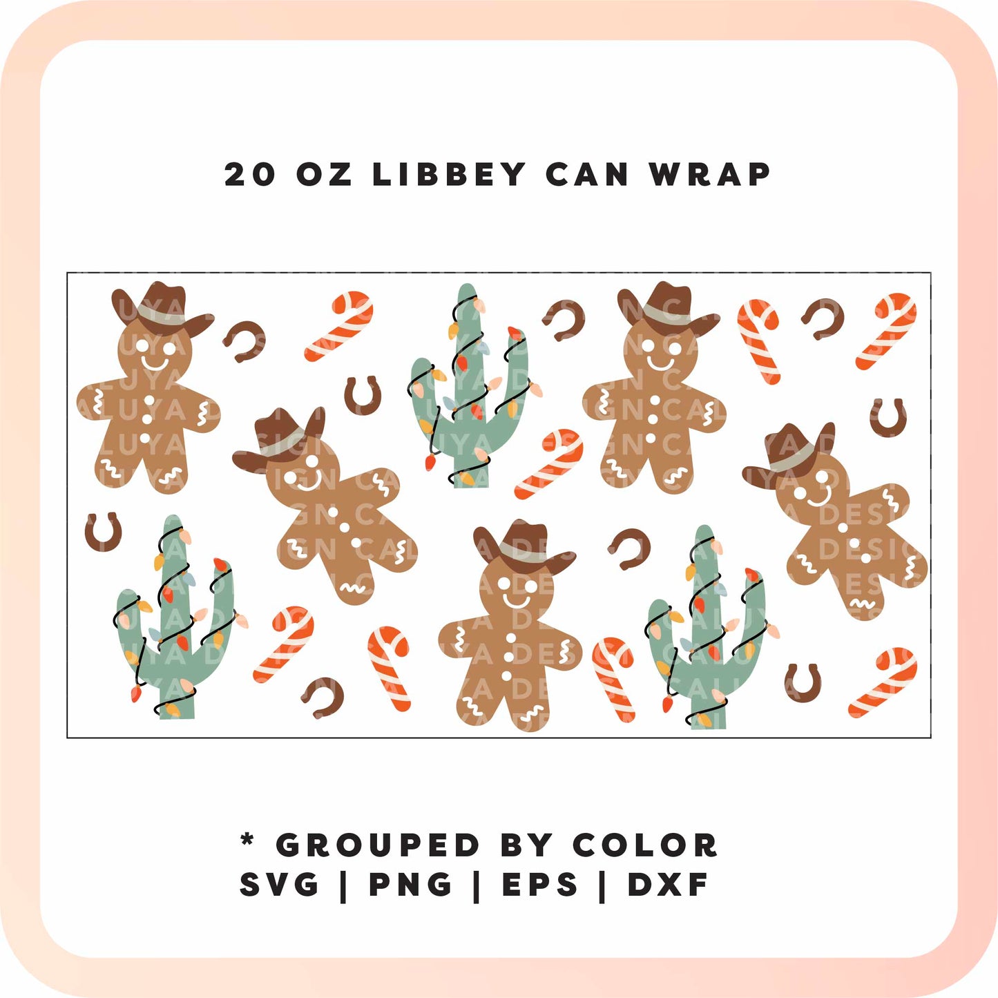20oz Libbey Can Cup Wrap | Western Howdy Holiday SVG