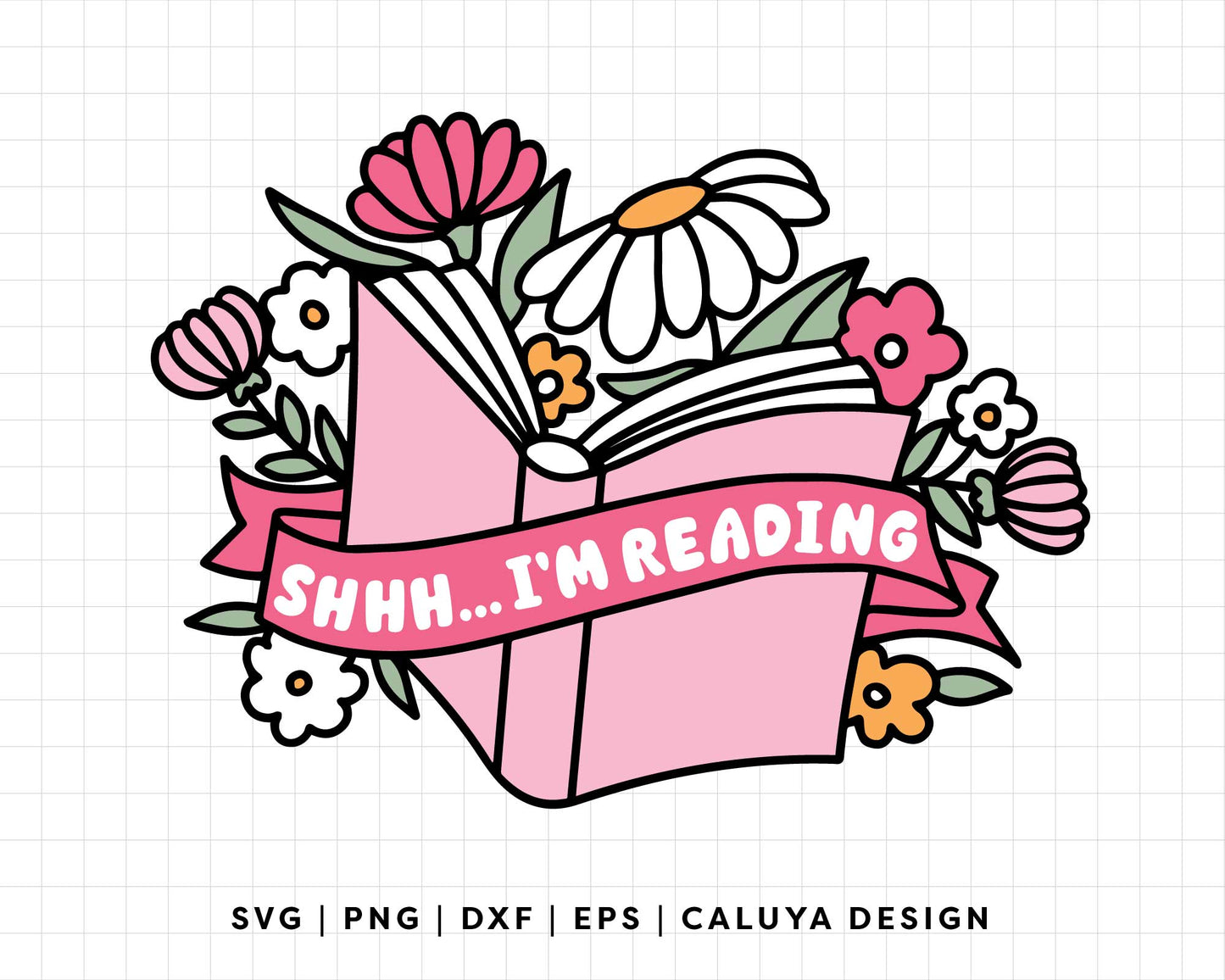 FREE Book Lover SVG | Shhh I Am Reading SVG