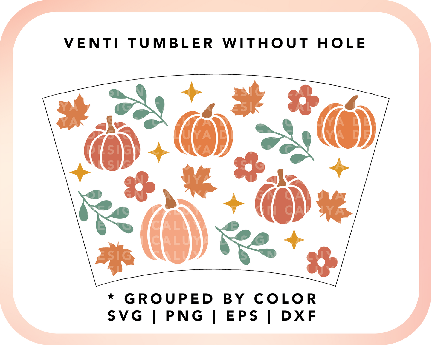 No Logo Venti Cup Wrap SVG | Cute Pumpkin Wraps
