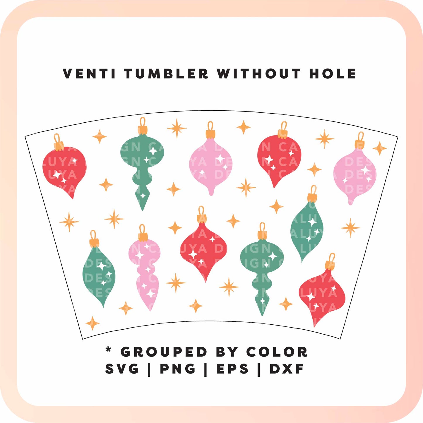 No Logo Venti Cup Wrap SVG | Jolly Ornament SVG