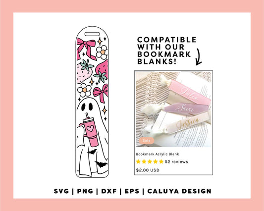 Bookmark Template SVG | Girly Ghost Bookmark SVG