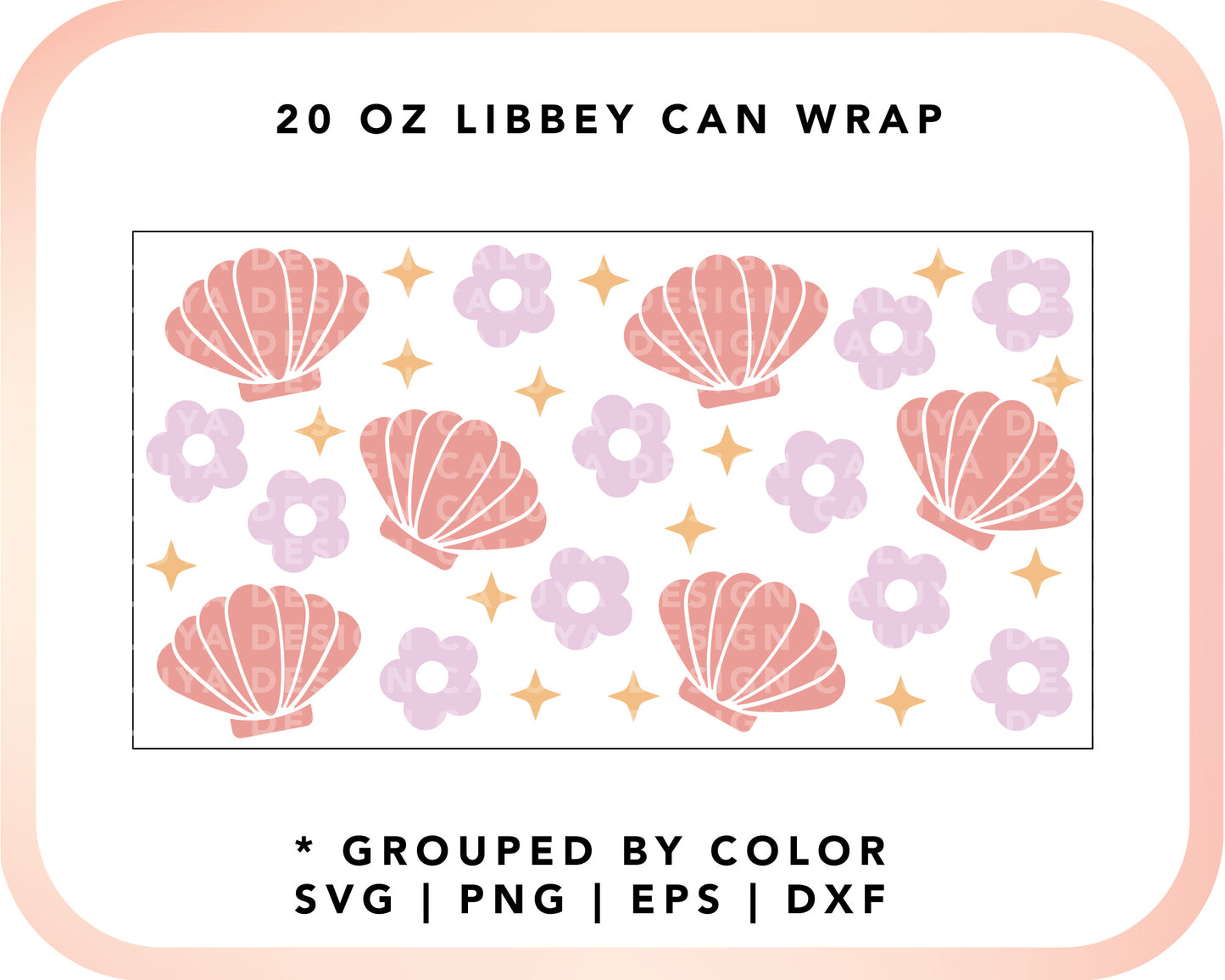 20oz Libbey Can Cup Wrap | Pastel Seashell