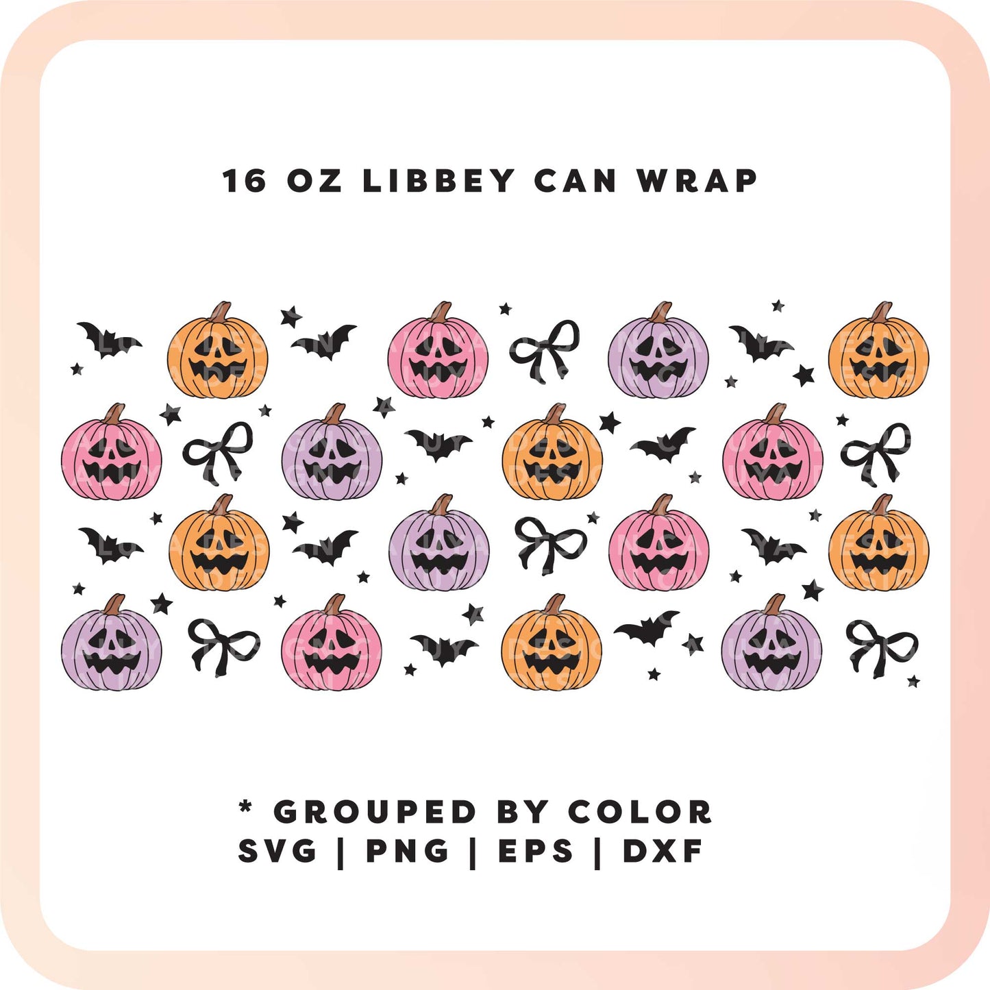 16oz Libbey Can Wrap SVG | Spooky Pumpkin SVG