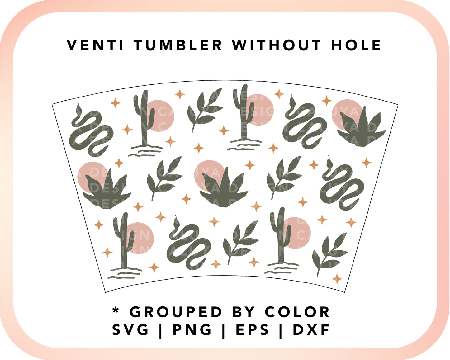 No Logo Venti Cup Wrap SVG | Boho Dessert