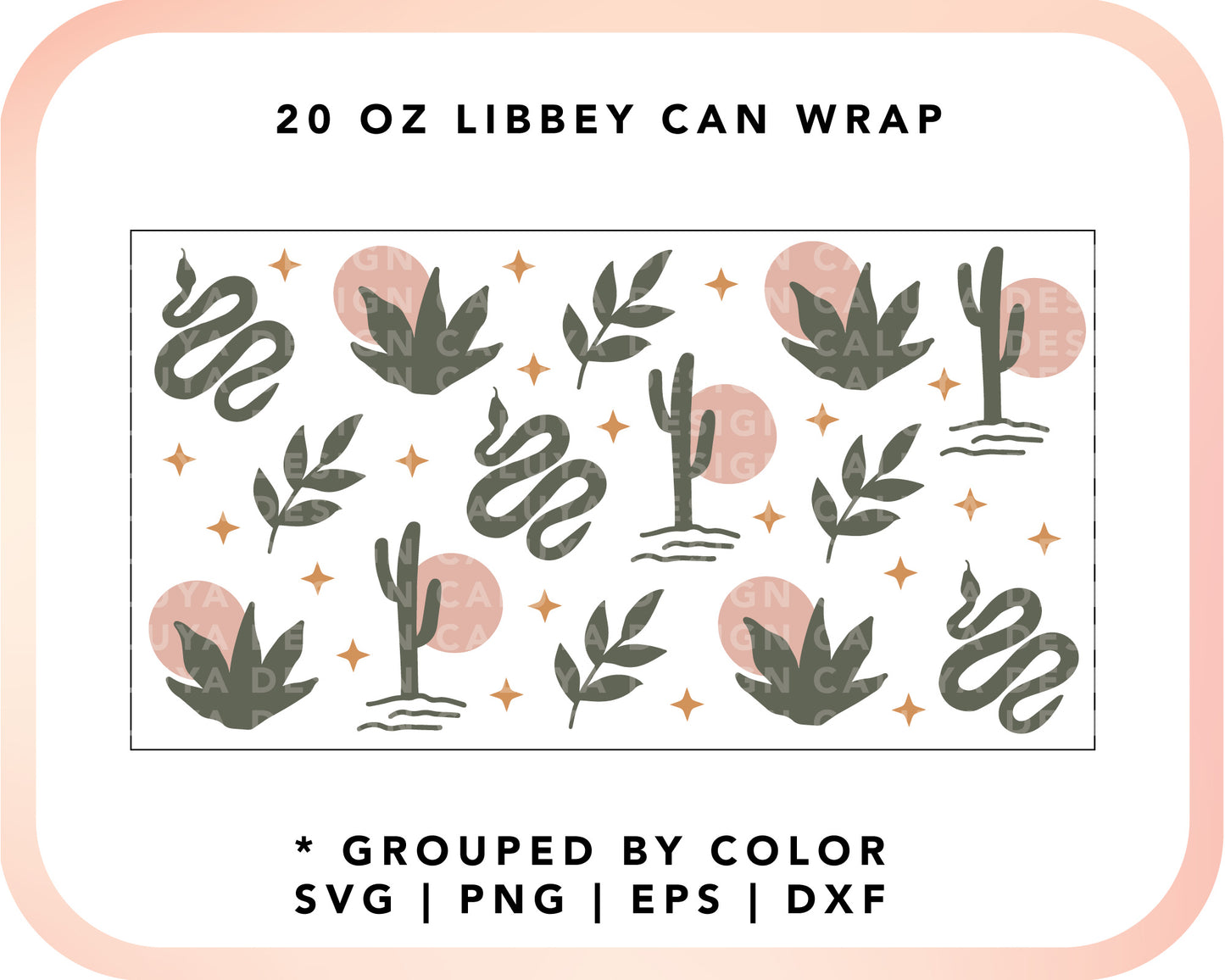 20oz Libbey Can Cup Wrap | Boho Dessert