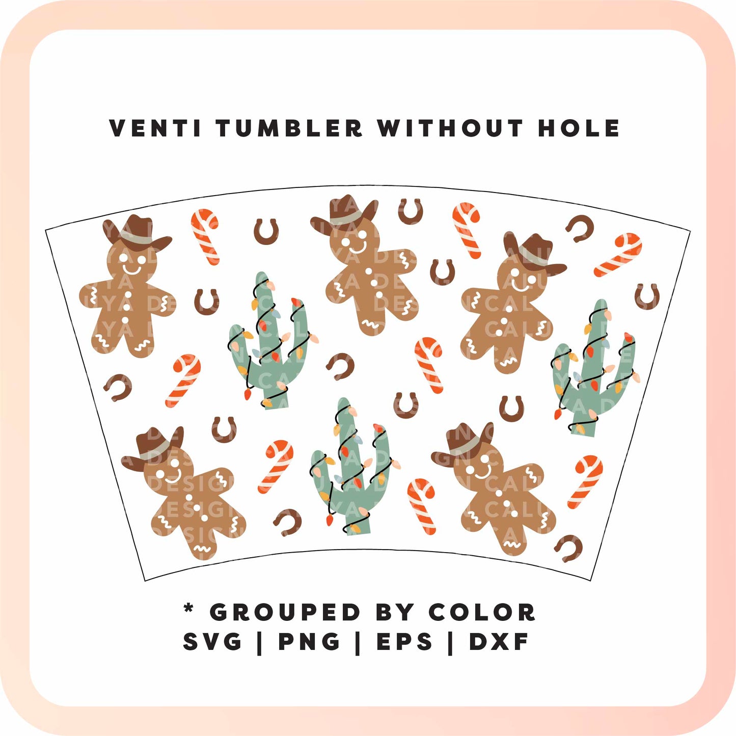 No Logo Venti Cup Wrap SVG | Western Howdy Holiday SVG