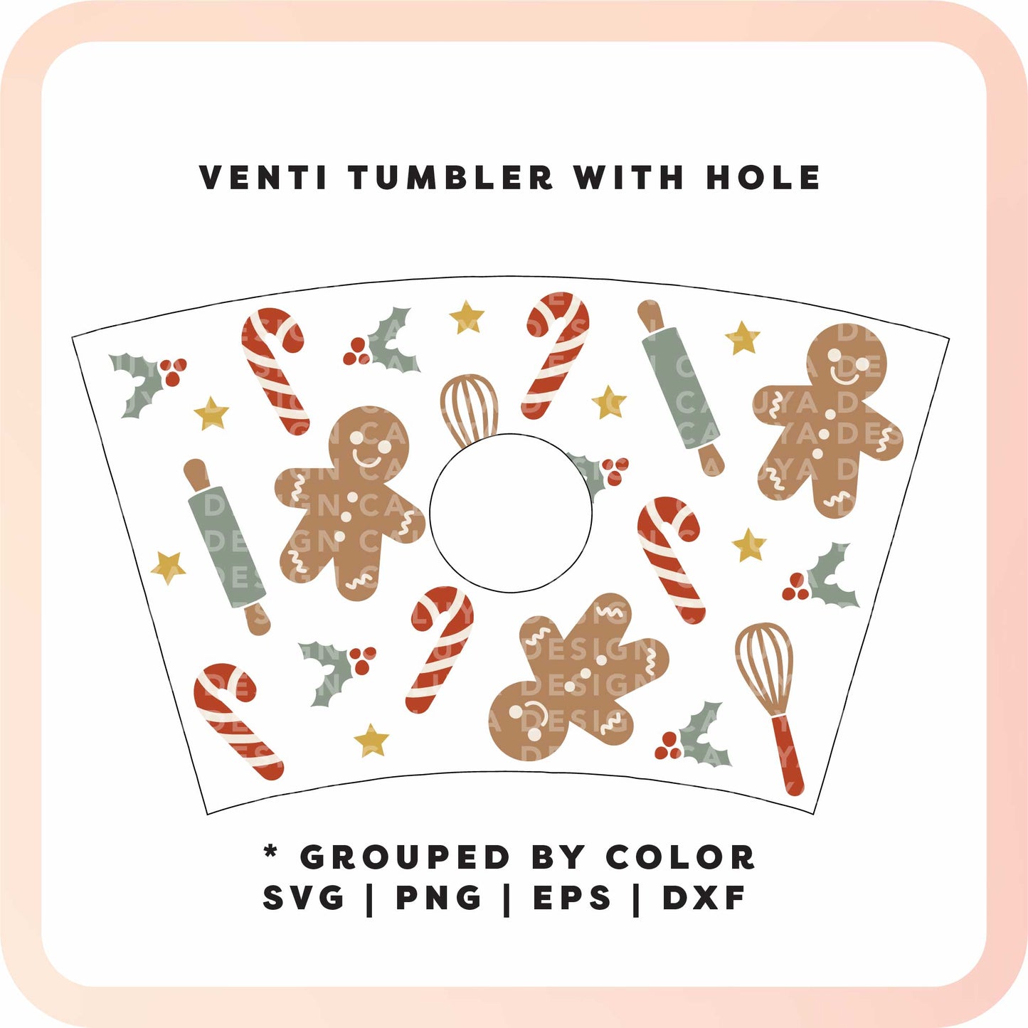 With Logo Venti Cup Wrap SVG | Holiday Baking SVG