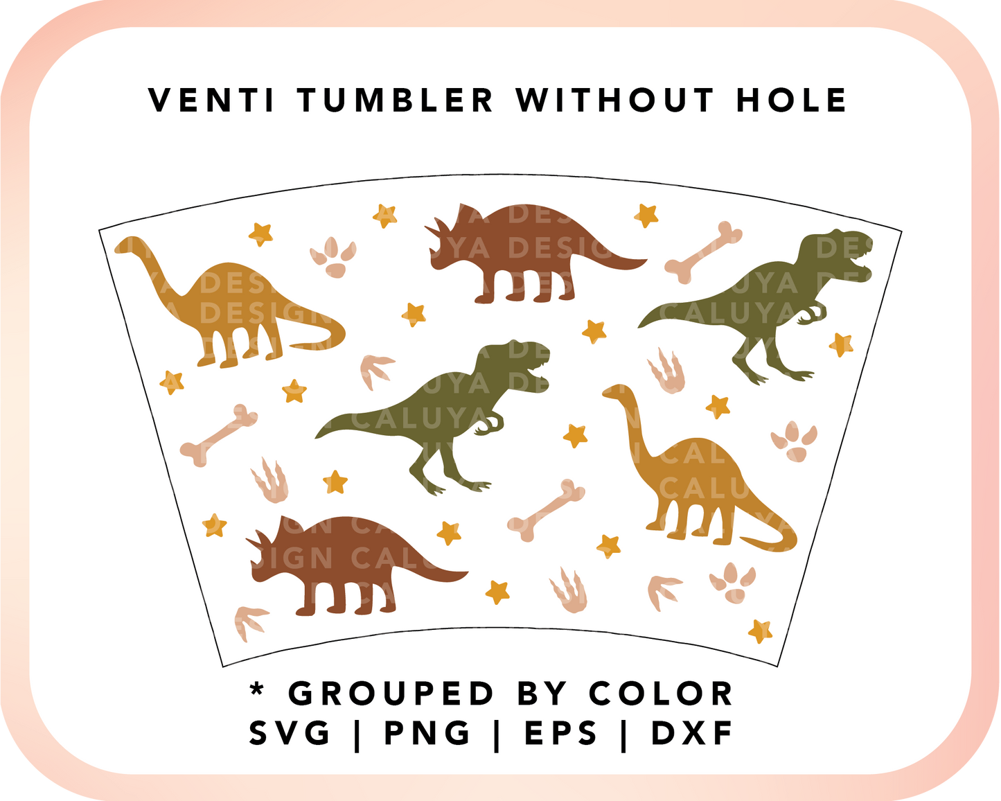 No Logo Venti Cup Wrap SVG | Dinosaur Wraps