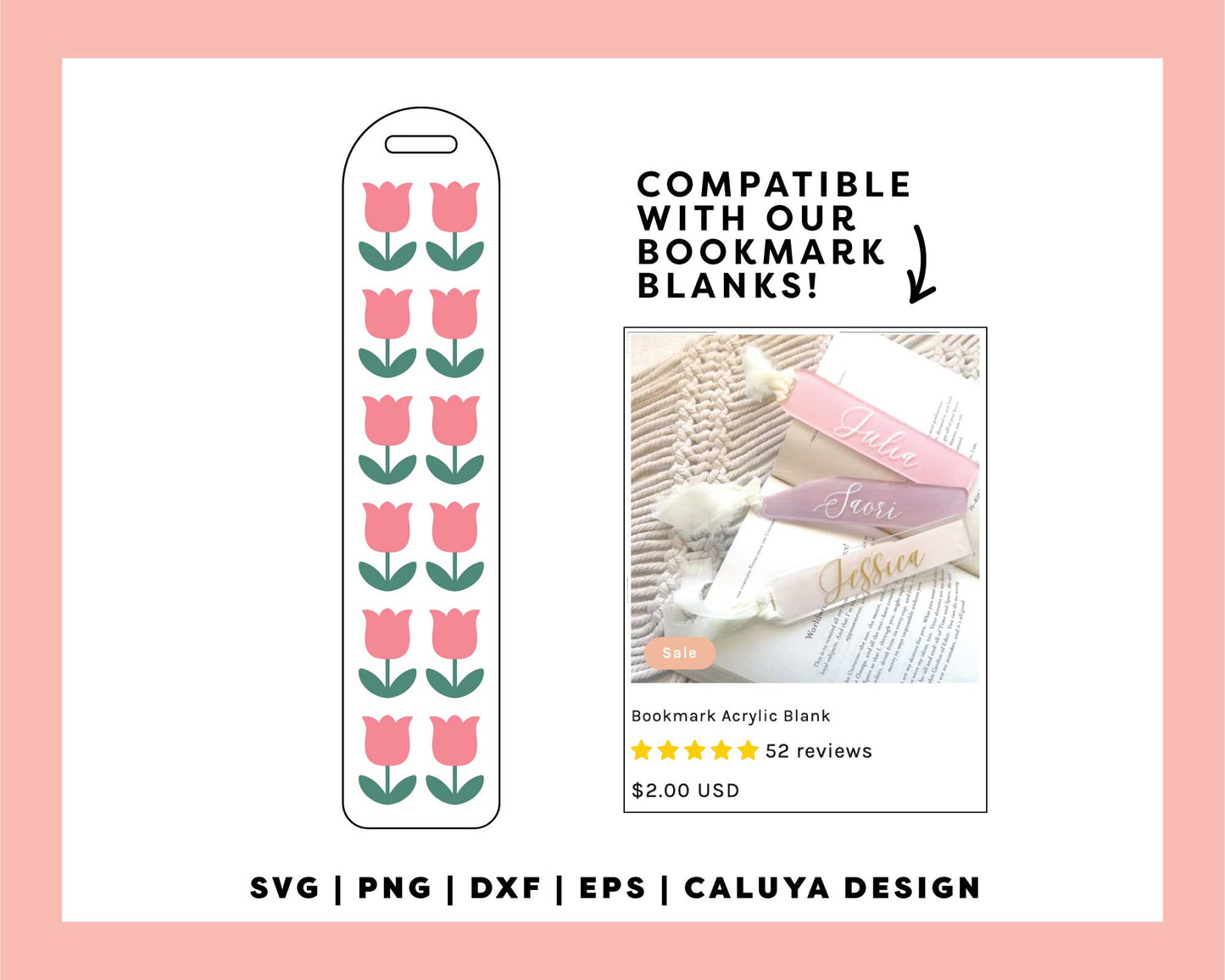 Bookmark Template SVG | Tiny Tulip SVG