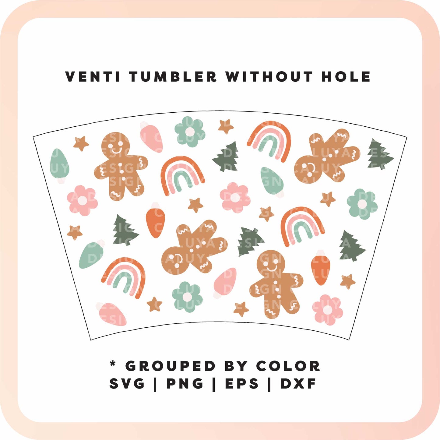 No Logo Venti Cup Wrap SVG | Cozy Rainbow Christmas SVG