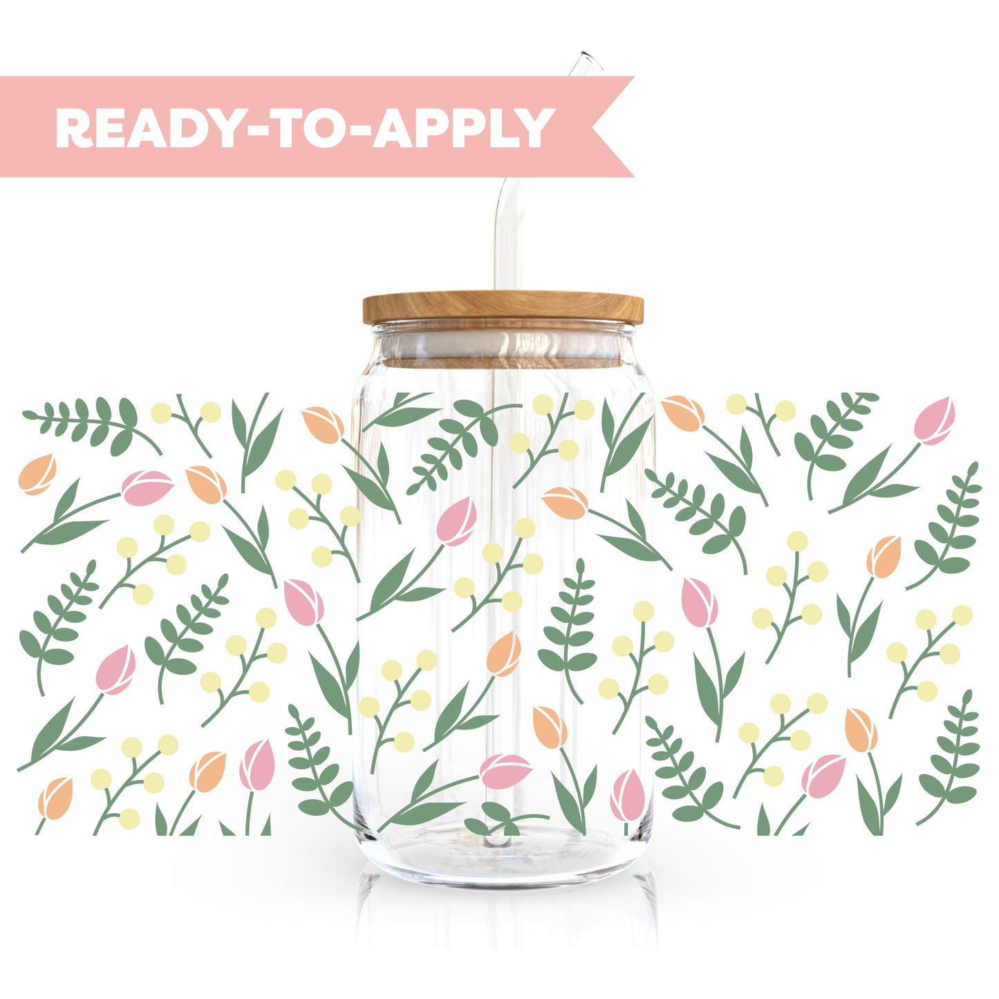 16oz Cup UV DTF Decal | Tulip Garden