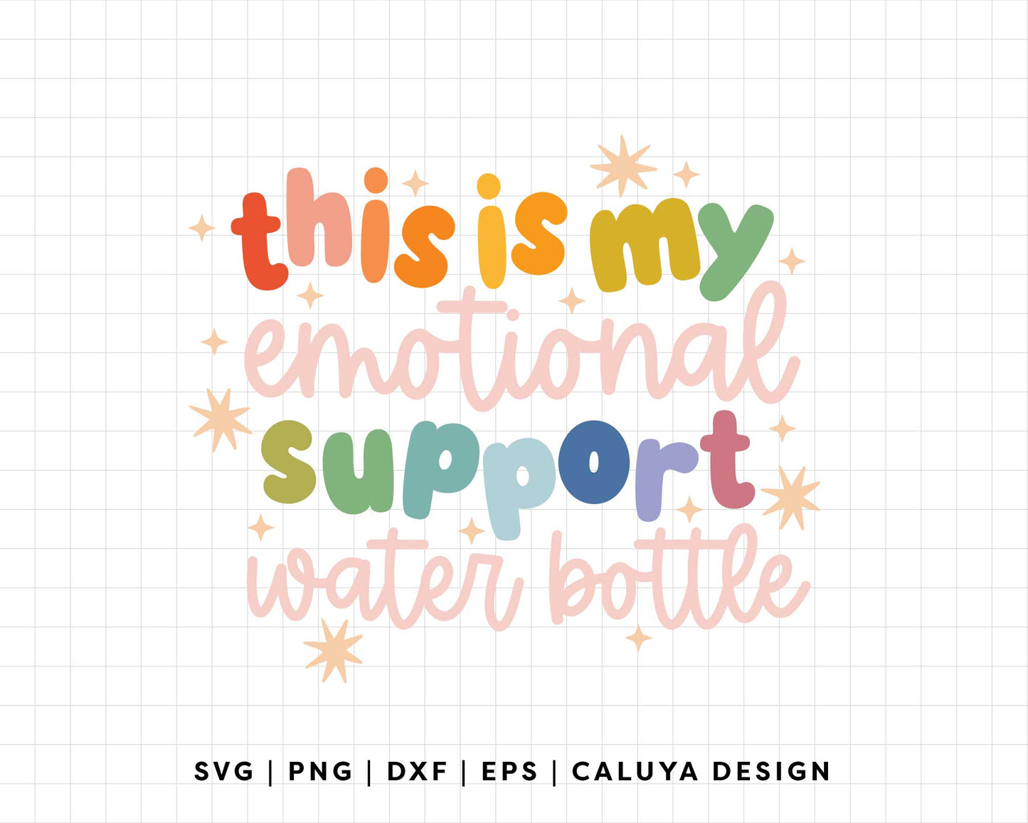 FREE Emotional Support Water Bottle SVG