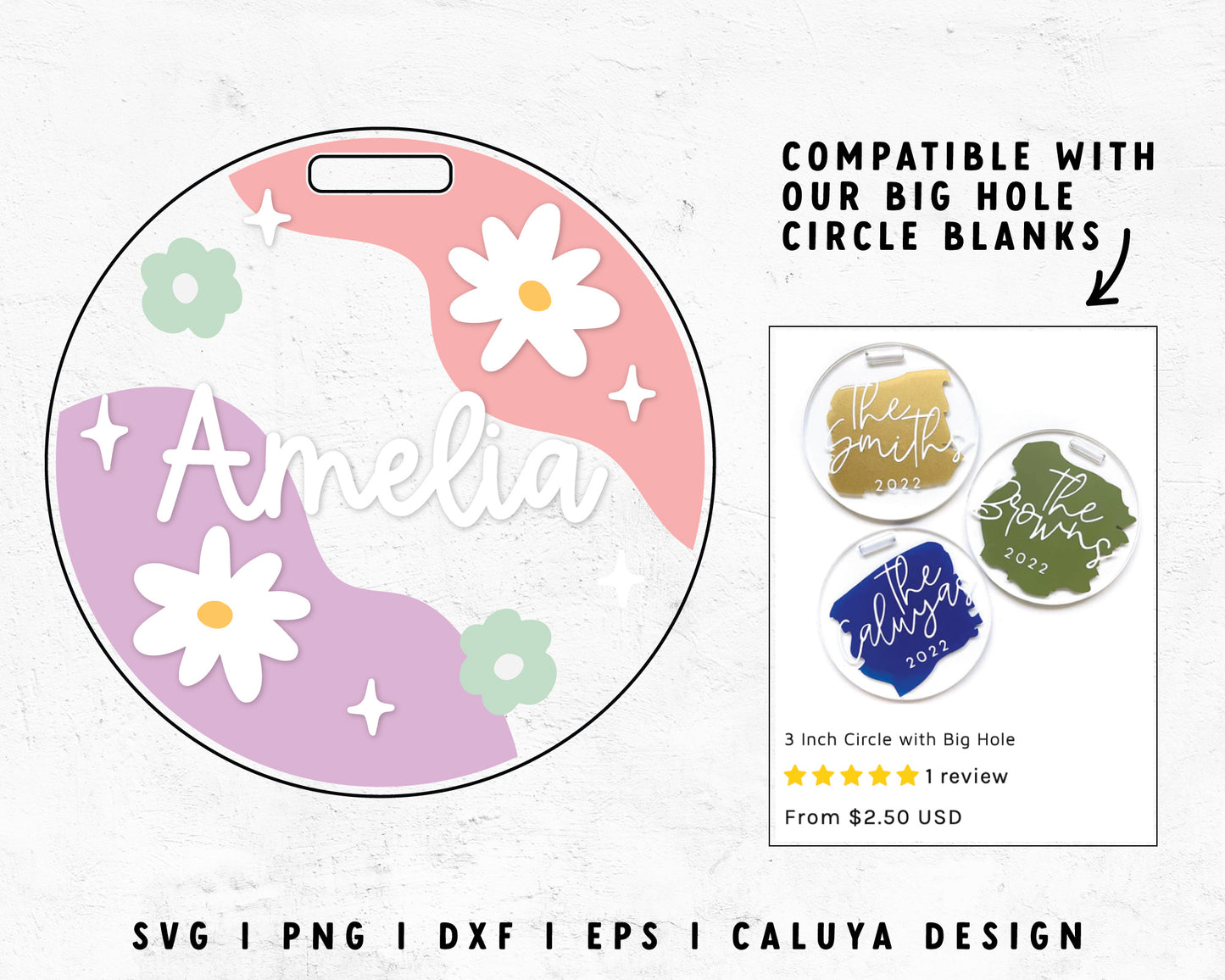 FREE Pastel Retro Name Tag SVG | Circle Blank Template