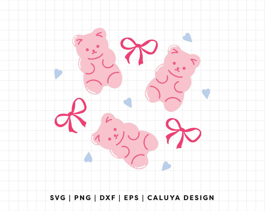 FREE Coquette Gummy Bear SVG | Coquette Bow SVG