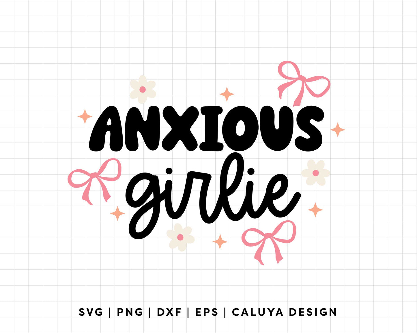 FREE Anxious Girl SVG | Ribbon Girl SVG