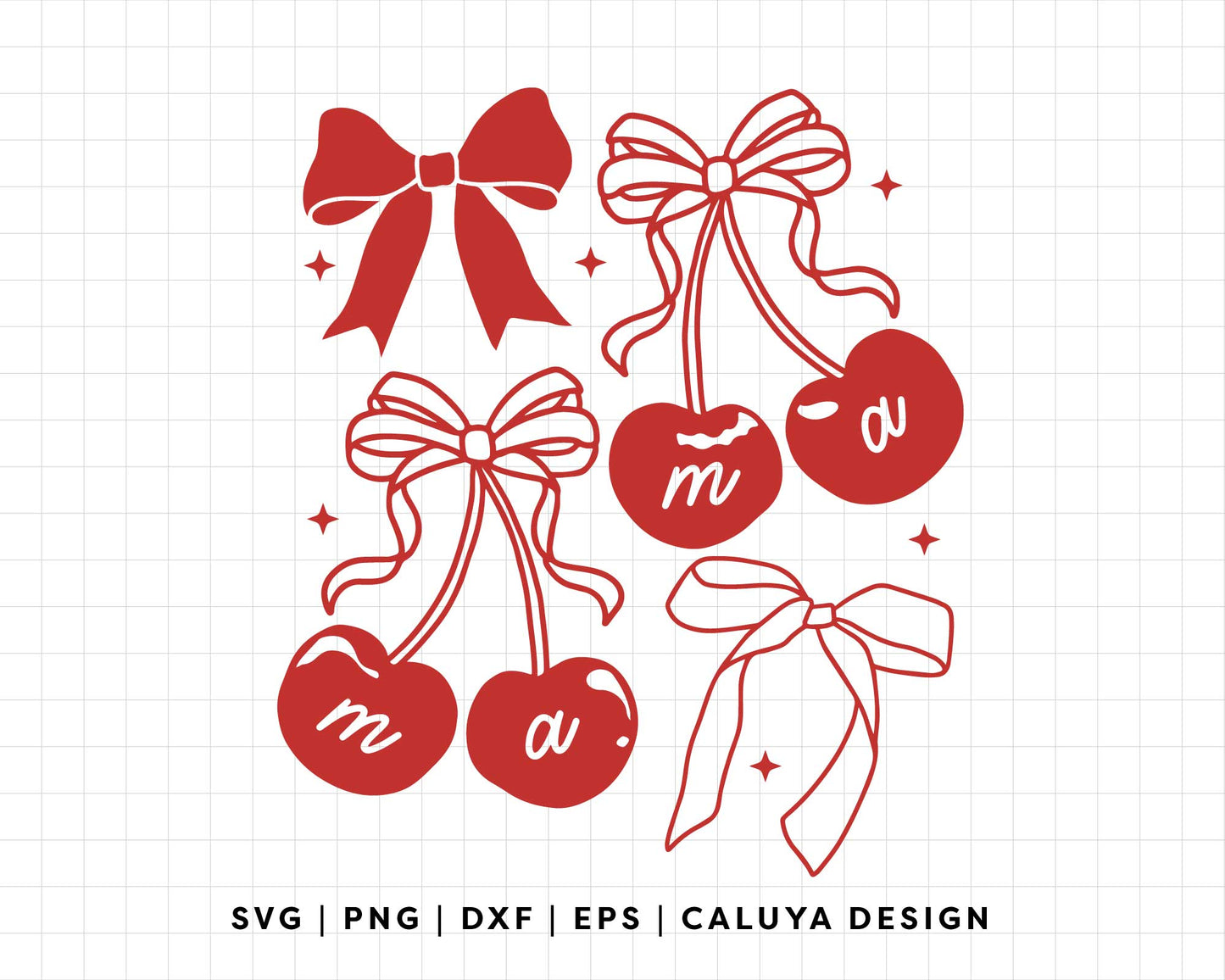 FREE Trendy Cherry Mama SVG | Coquette Mama SVG