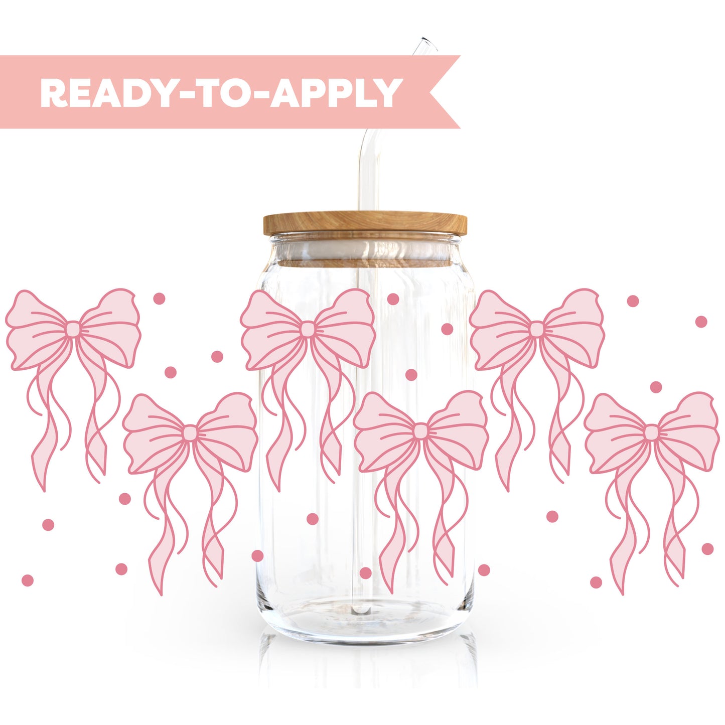16oz Cup UV DTF Decal | Princess Bow