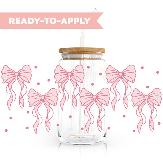 16oz Cup UV DTF Decal | Princess Bow