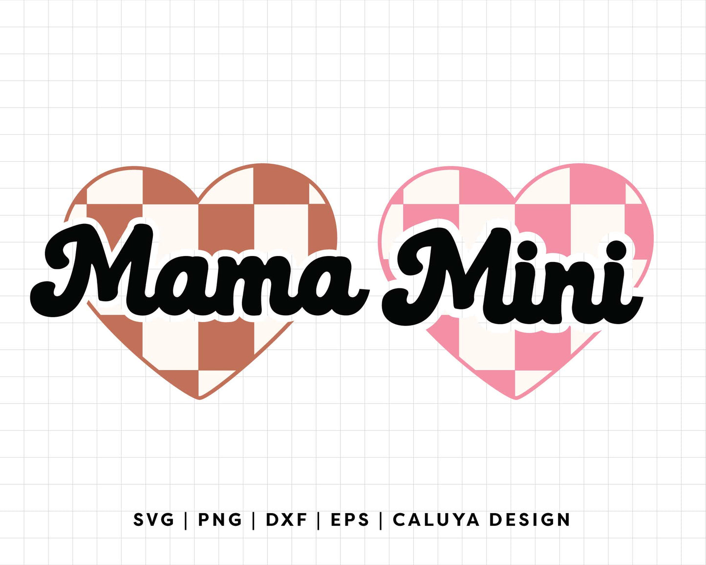 FREE Checkered Heart SVG | Mama and Mini SVG