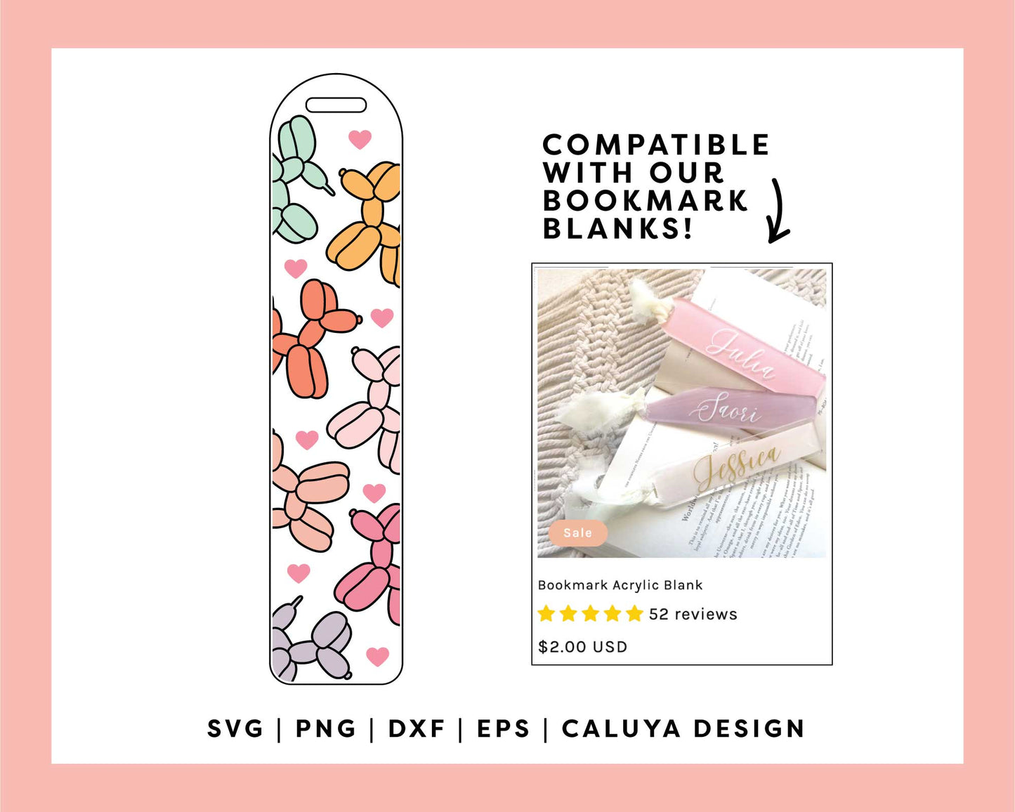 Bookmark Template SVG | Dog Balloon SVG