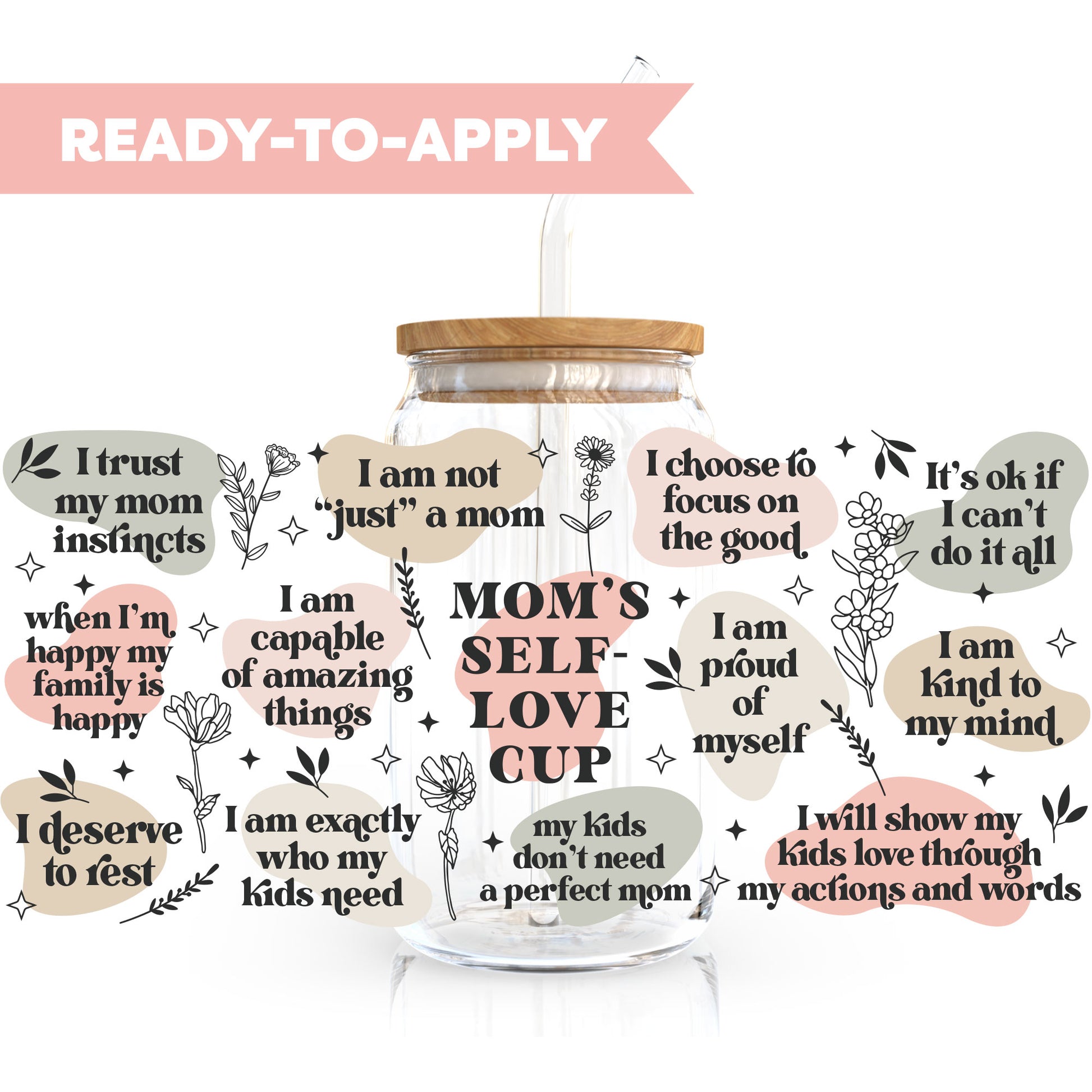 16oz Cup UV DTF Decal | Mom Life Affirmation