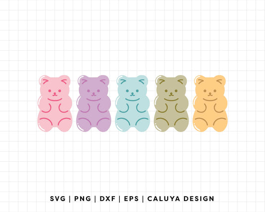 FREE Gummy Bear SVG | Colorful Gummy Bears SVG