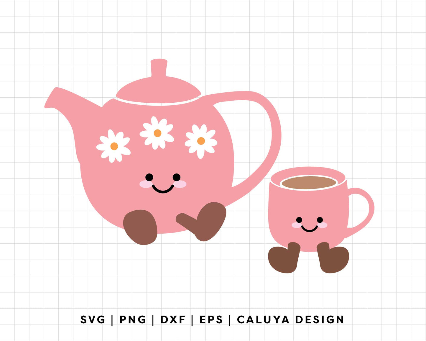 FREE Kawaii Pot & Cup SVG | Cozy Tea Time SVG