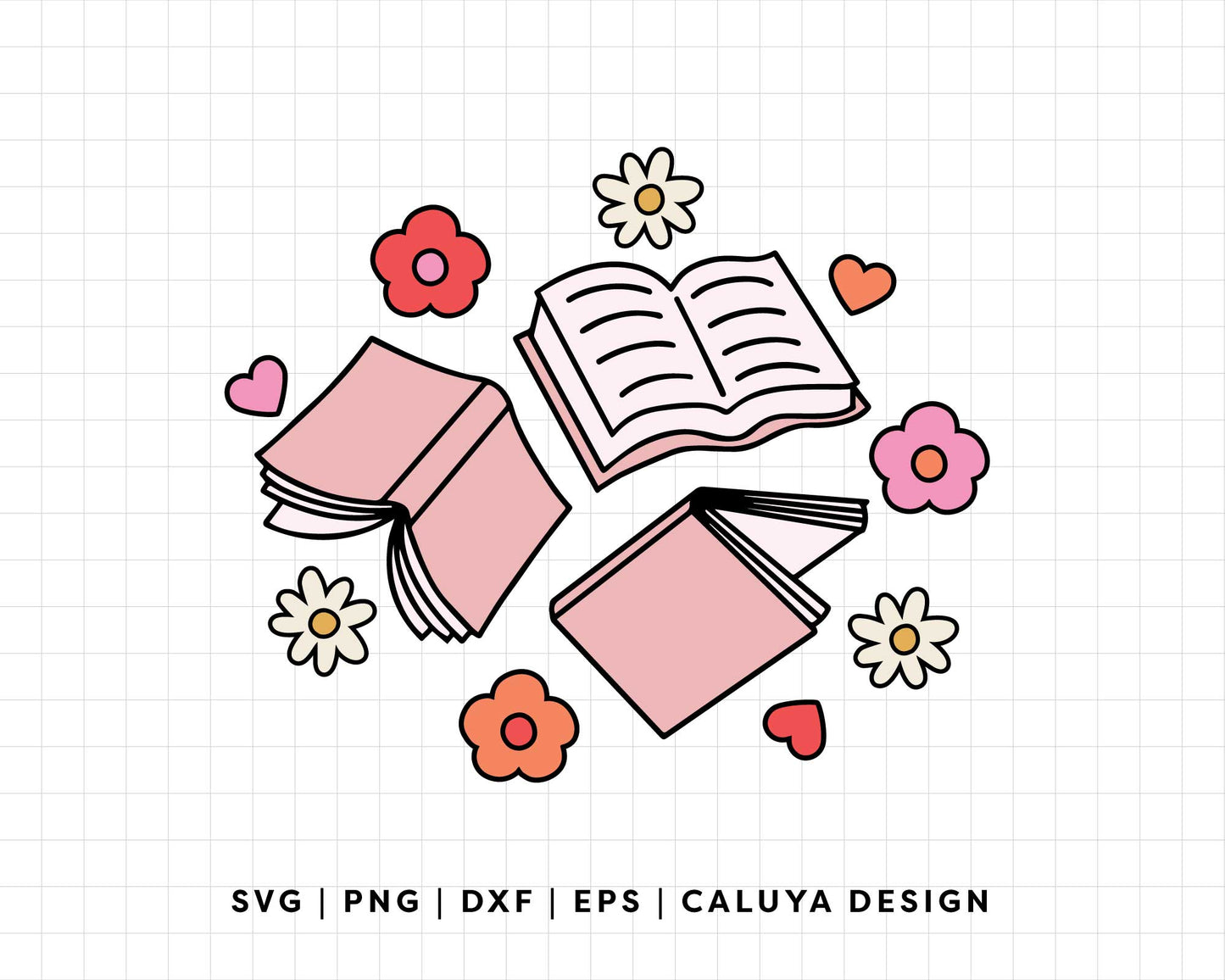 FREE Floral Book SVG | Cute Book SVG | Book Lover SVG