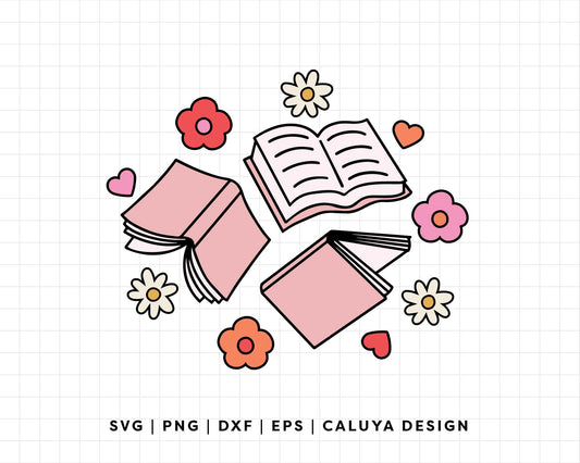 FREE Floral Book SVG | Cute Book SVG | Book Lover SVG