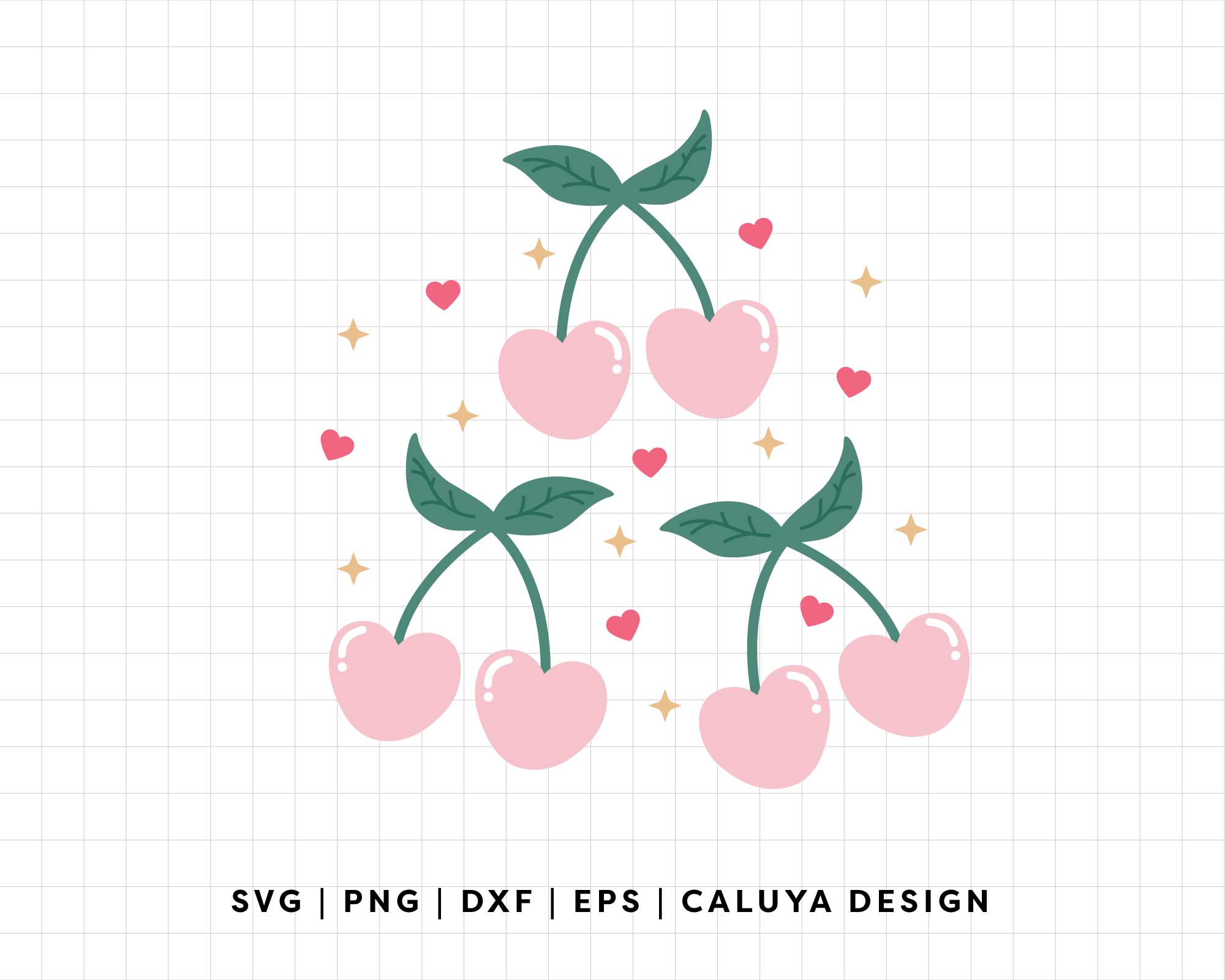Cherry Hearts Love Icon. Relationship Symbol. Royalty Free SVG
