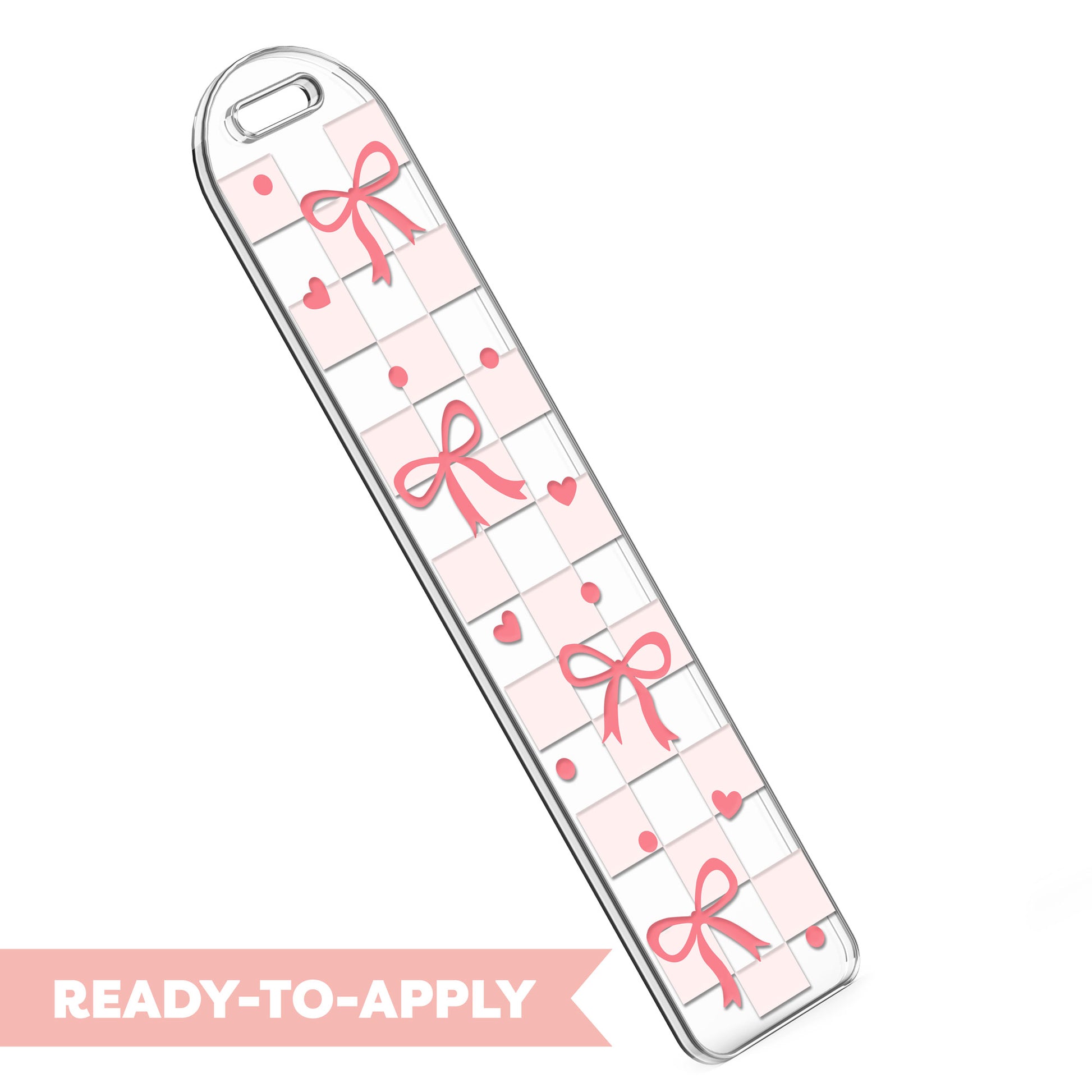 Bookmark UV DTF Decal | Checkered Coquette Bow