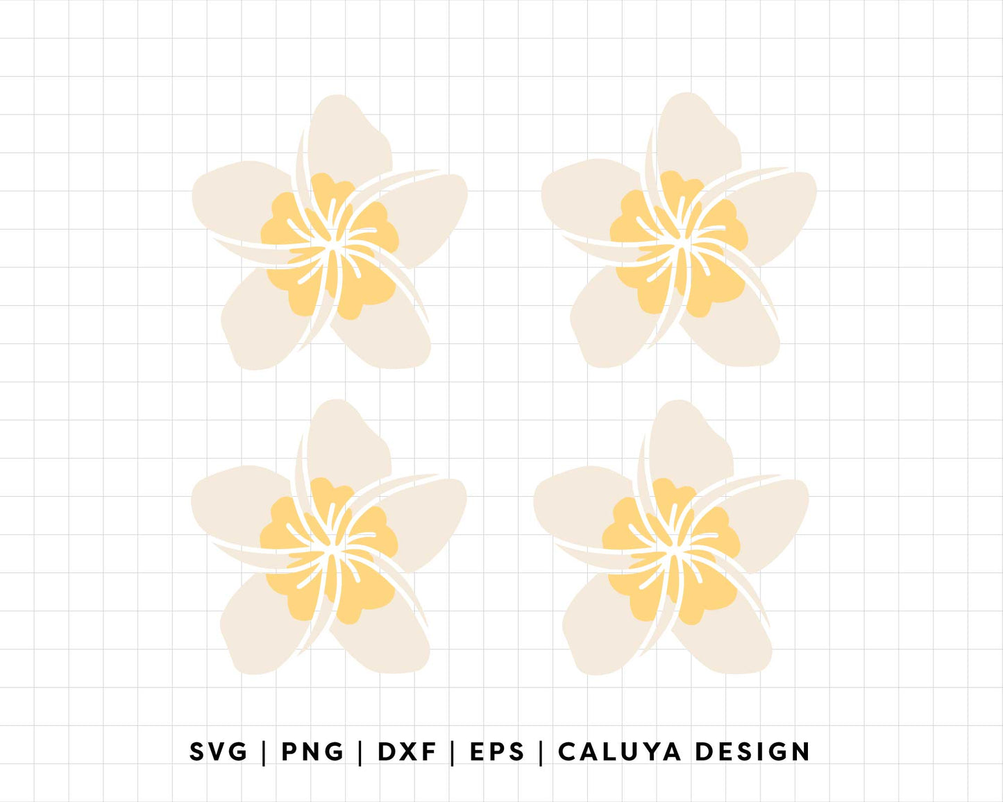 FREE Plumeria Flower SVG | Tropical Flower SVG Solid Ver
