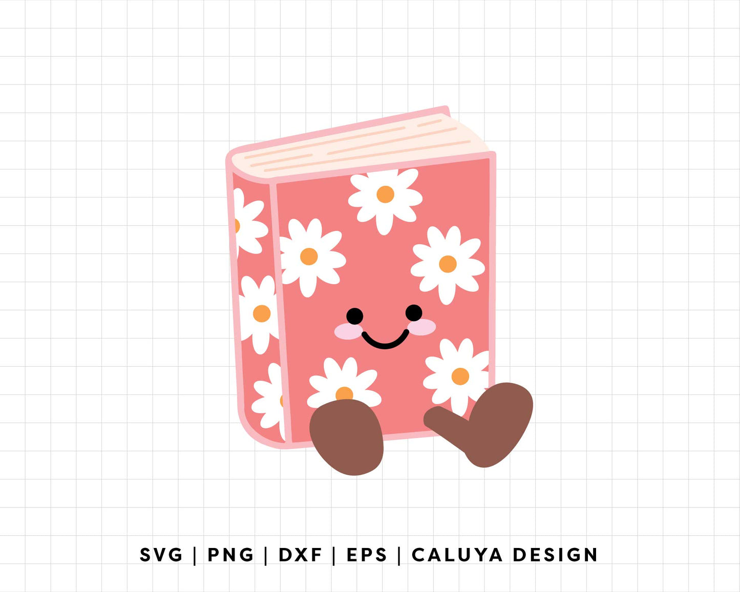 FREE Kawaii Floral Book SVG | Bookish Girl SVG