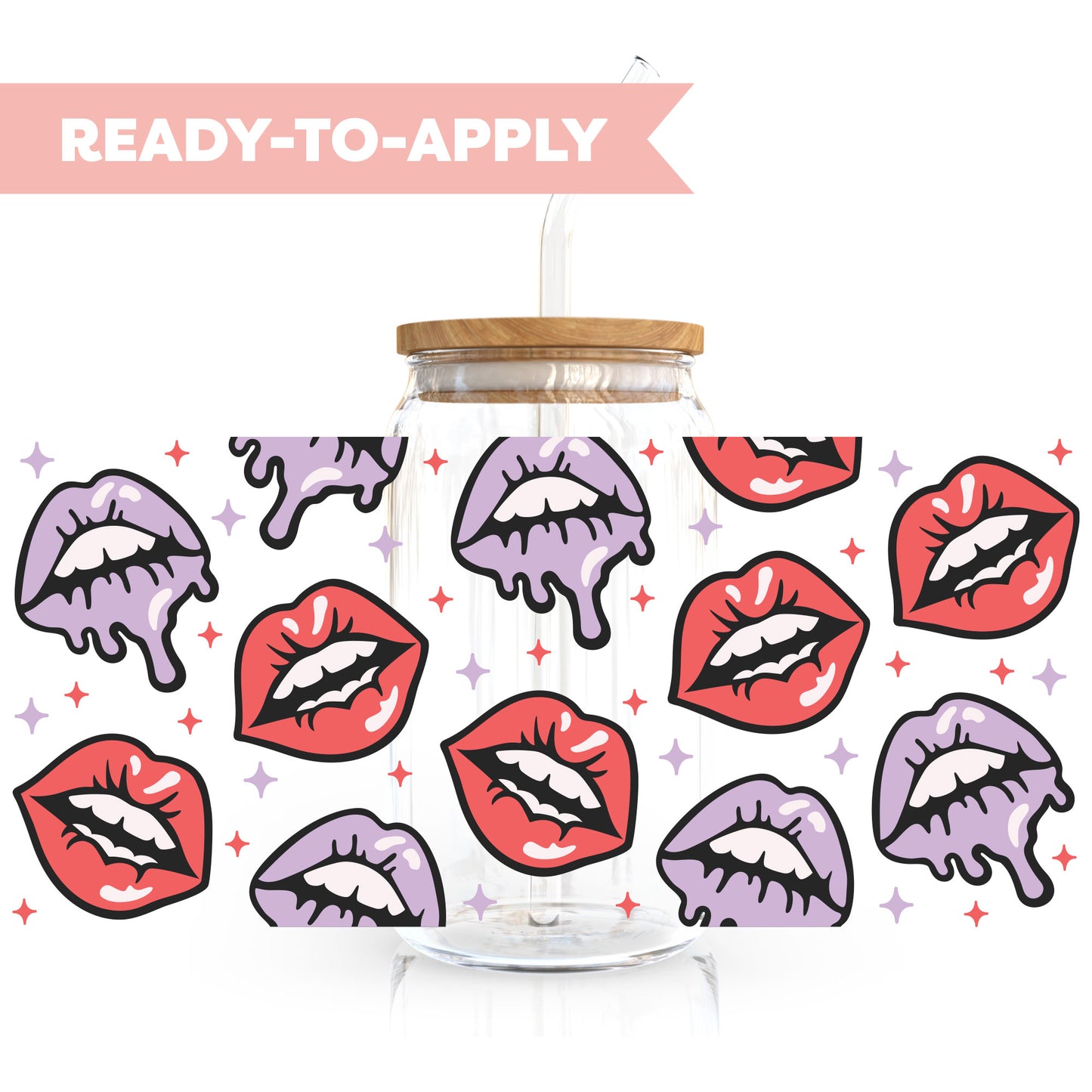 16oz Cup UV DTF Decal | Melting Lips