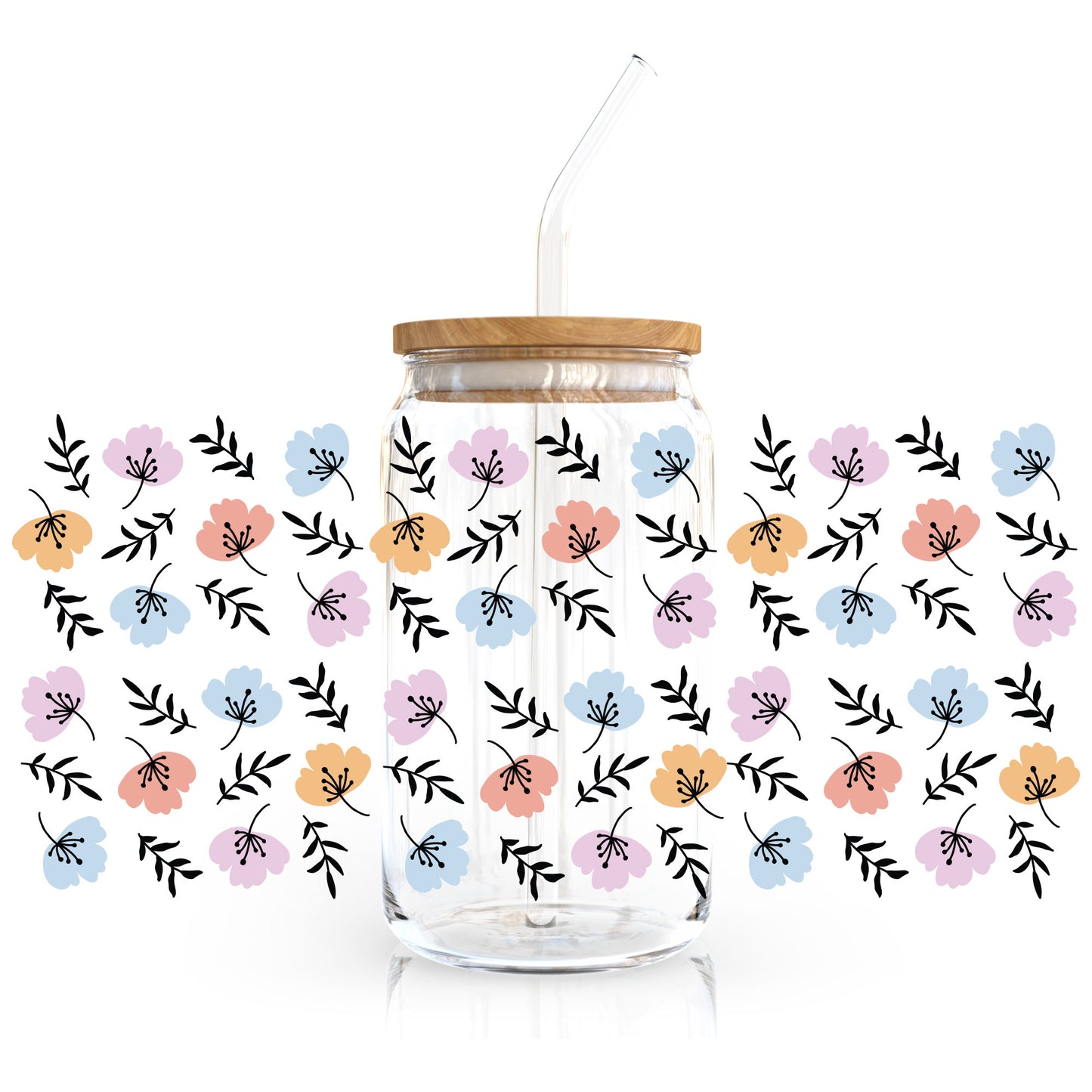 16oz Cup UV DTF Decal | Colorful Flower