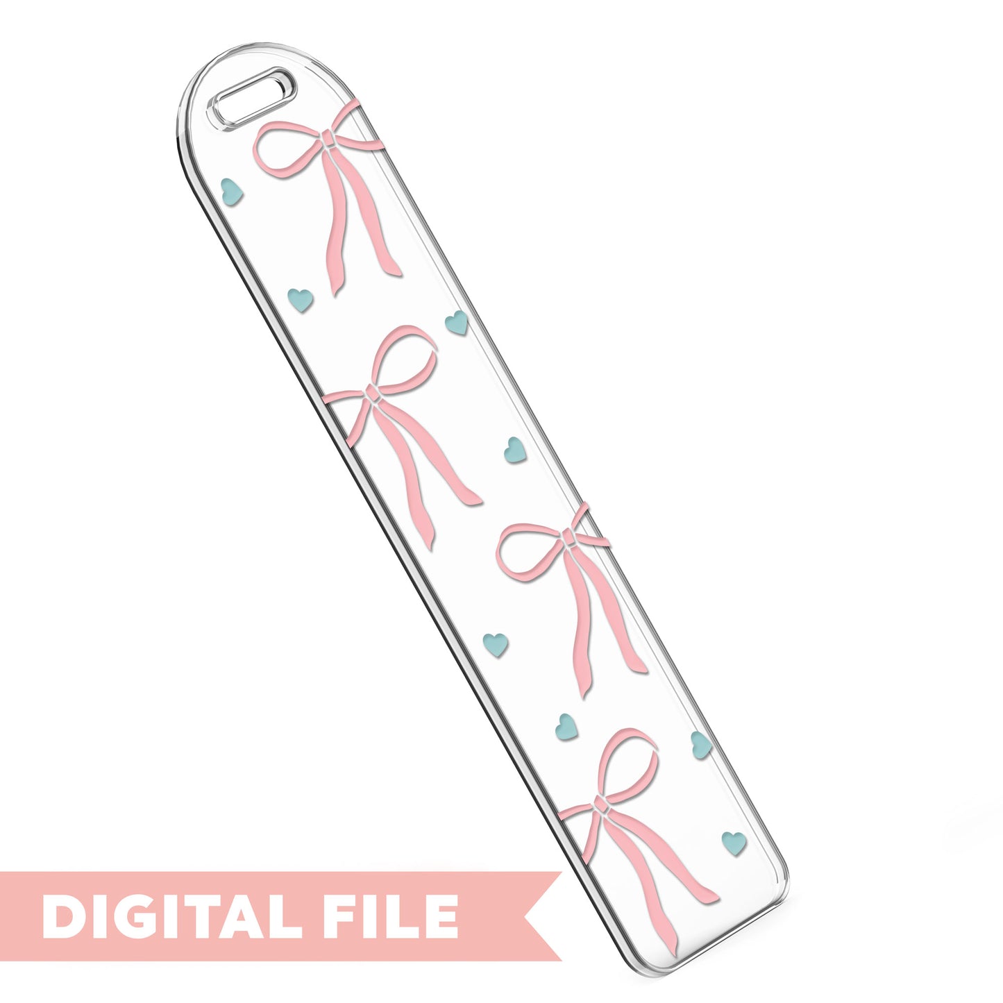 Bookmark Template SVG | Coquette Girly Bow SVG