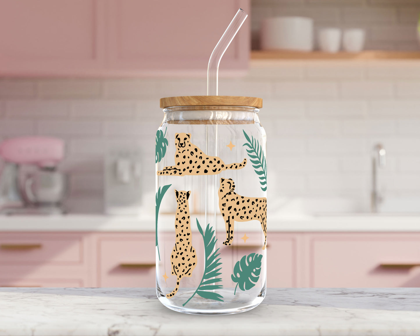 FREE Cheetah SVG | Jungle SVG | Tropical Leaf SVG